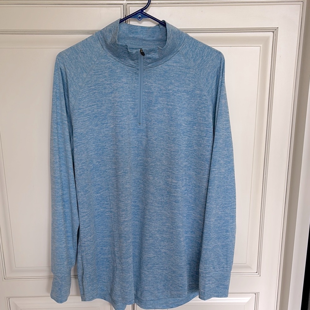 Blue heathered quarter zip xxl
